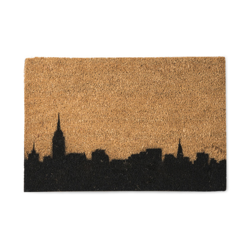 英国原产Artsy家居地垫防滑地垫脚垫纽约的轮廓线图案 棕色