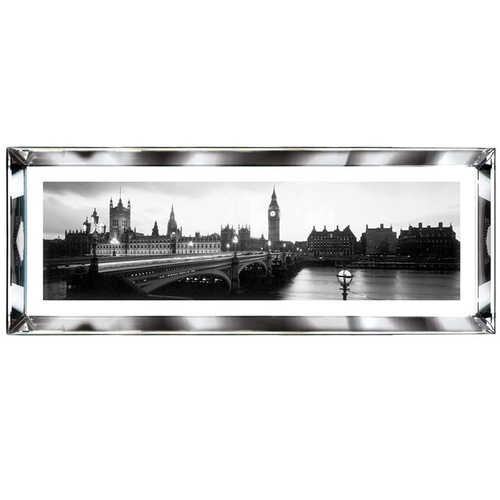 英国原产brookspace现代居家背景装饰画玻璃挂画 伦敦 黑白