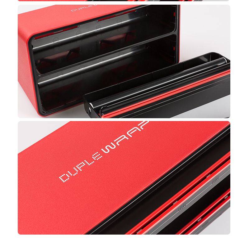 韩国原产DUPLEWRAP保鲜膜刀片切割器切割盒双层 红色