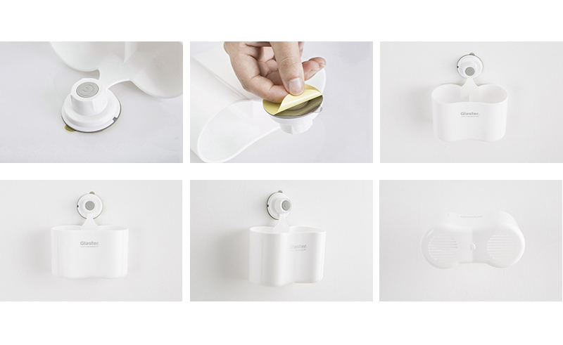 韩国原产Glaster无痕防水强力挂架浴室多用途收纳盒 白色