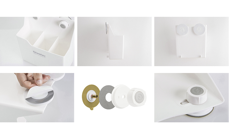 韩国原产Glaster强力无痕吸盘挂架家居收纳盒置物架 白色