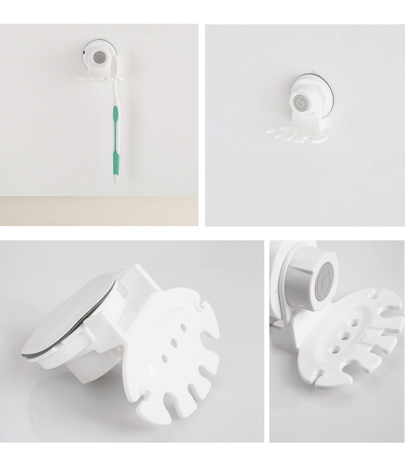韩国原产Glaster无痕防水强力吸盘牙刷挂架 白色