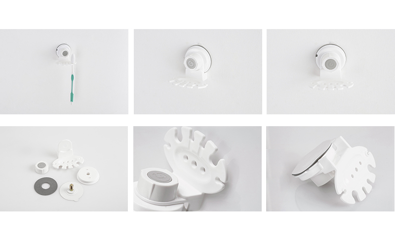 韩国原产Glaster无痕防水强力吸盘牙刷挂架 白色