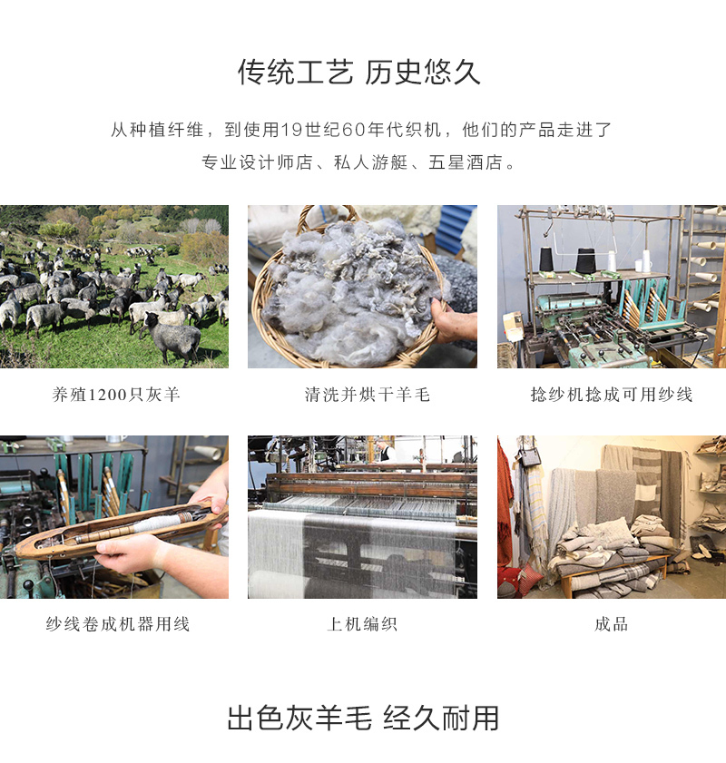 新西兰Stansborough指环王系列灰羊毛针织披肩盖毯 蓝色