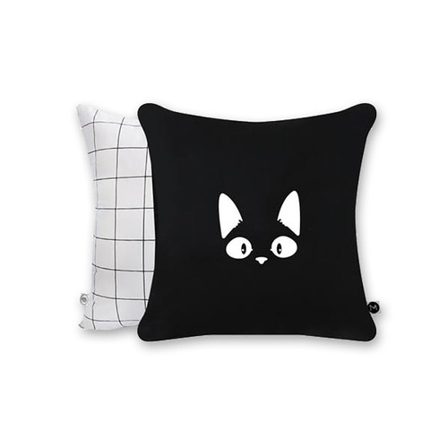 新西兰原产Design Ministry猫咪网格双面靠垫套靠枕套 黑白