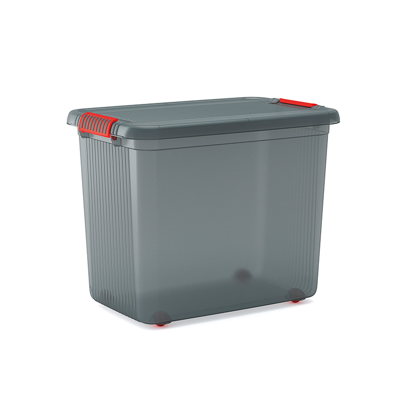 意大利原产kis食品级环保分层收纳箱储物箱附滚轮xxl 深灰色