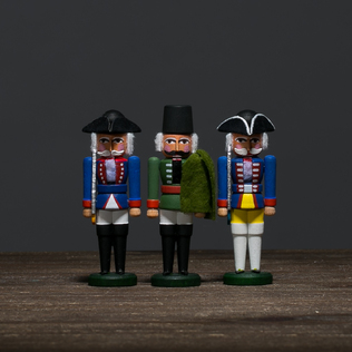 德国原产DREGENO木偶迷你胡桃夹子普鲁士军官（3件套）