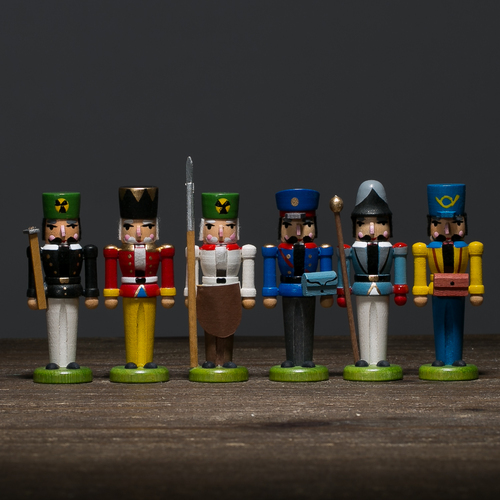 德国原产DREGENO木偶迷你胡桃夹子套装3（6件套） 混色