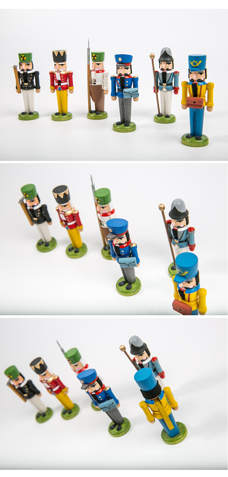 德国原产DREGENO木偶迷你胡桃夹子套装3（6件套） 混色