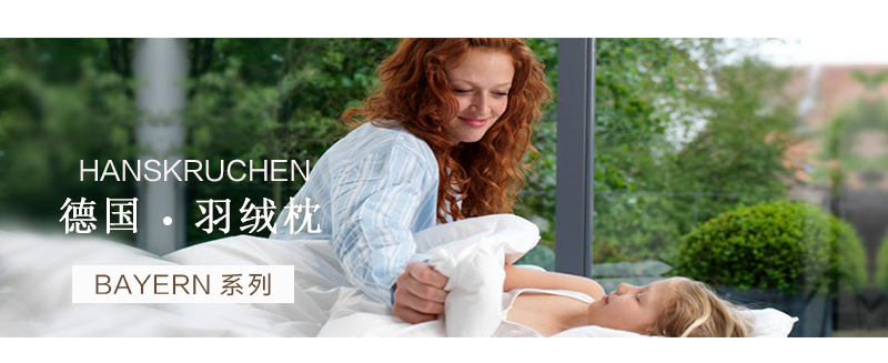 德国原产HANSKRUCHEN三维羽绒枕鸭绒枕280TBAYERN系列 白色