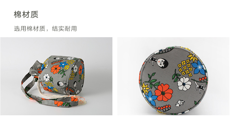 韩国原产1537单肩包斜跨包抽绳水桶包 灰色