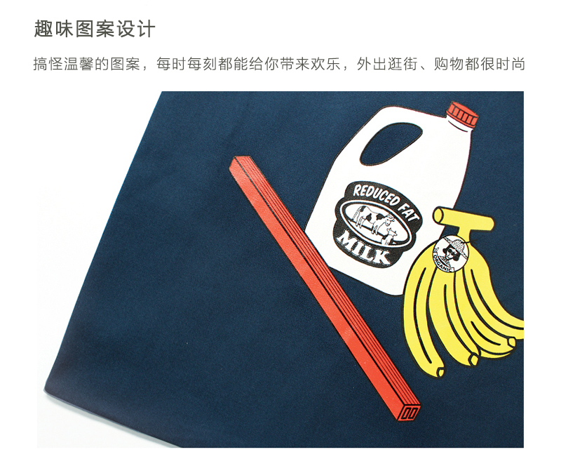 韩国原产1537搞怪单肩包时尚手提包环保购物袋 深蓝