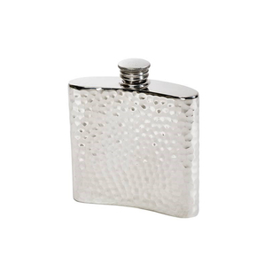 英国Wentworth Pewter 锤纹扁形酒壶锡制酒壶