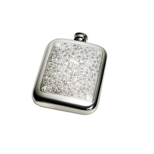 英国Wentworth Pewter 大爱骷髅方形酒壶锡制酒壶