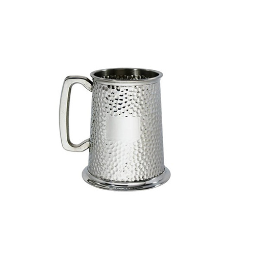 英国Wentworth Pewter 锤纹啤酒杯锤打锡制酒杯大容量 银色