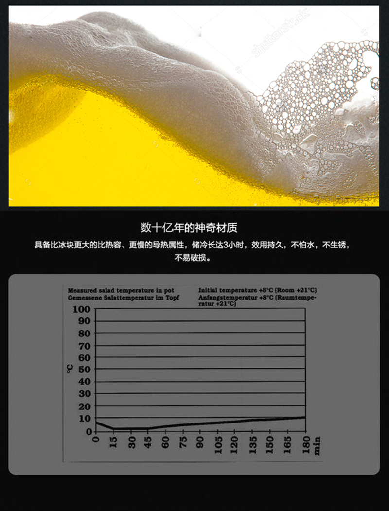 芬兰原产HUKKA滑石啤酒杯扎啤杯冰镇/降温/制冷杯冰酒器330ML 灰蓝