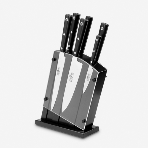 意大利原产Coltellerie Paolucci钼钒钢刀具套装刀座刀架 黑色