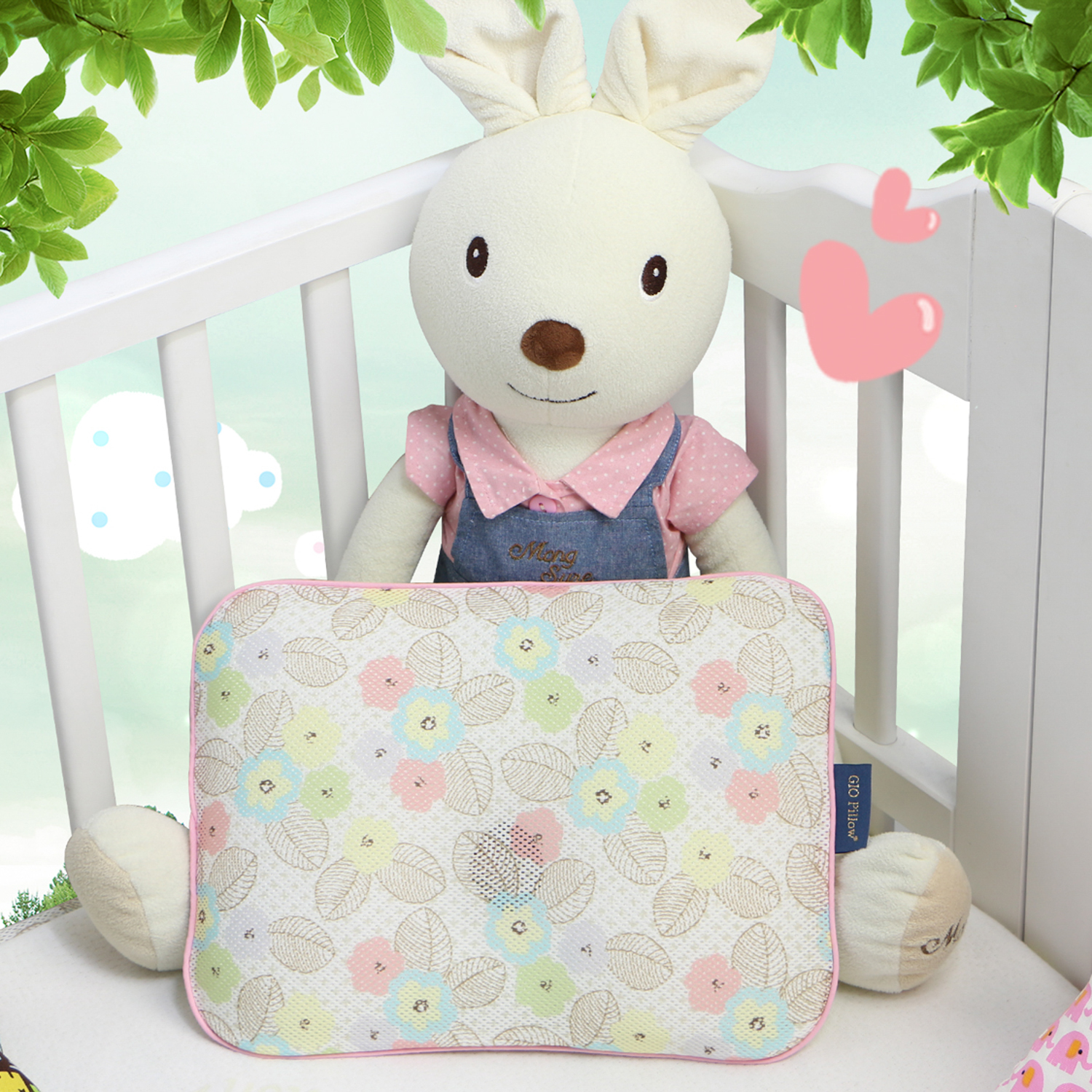 韩国原产吉奥GIO新生儿防偏头矫正定型枕透气枕婴儿枕头