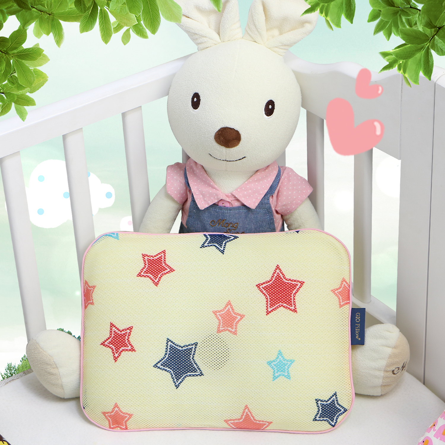 韩国原产吉奥GIO新生儿防偏头矫正定型枕透气枕婴儿枕头