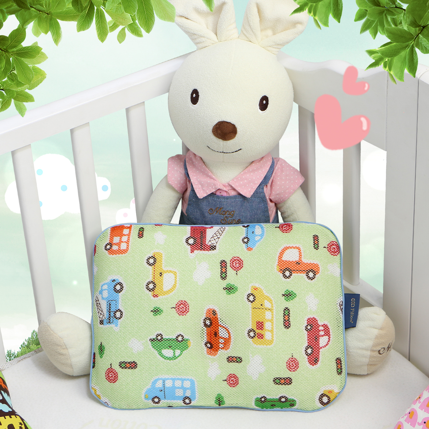 韩国原产吉奥GIO新生儿防偏头矫正定型枕透气枕婴儿枕头