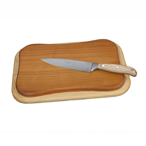 意大利原产VALGOBBIA樱桃实木菜板砧板 菜刀厨刀 2套装 棕色