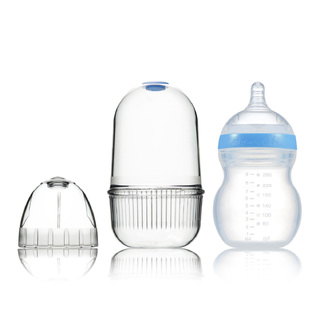 韩国原产Mamachi 宽口径全硅胶奶瓶260ml精装2孔3-6个月