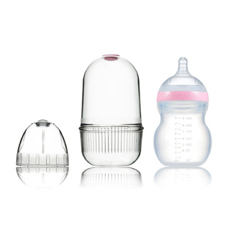 韩国原产Mamachi 宽口径全硅胶奶瓶260ml精装2孔3-6个月