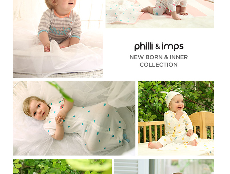 韩国原产philli imps精梳棉婴幼儿内衣宝宝开衫宝宝长裤 绿色 XS