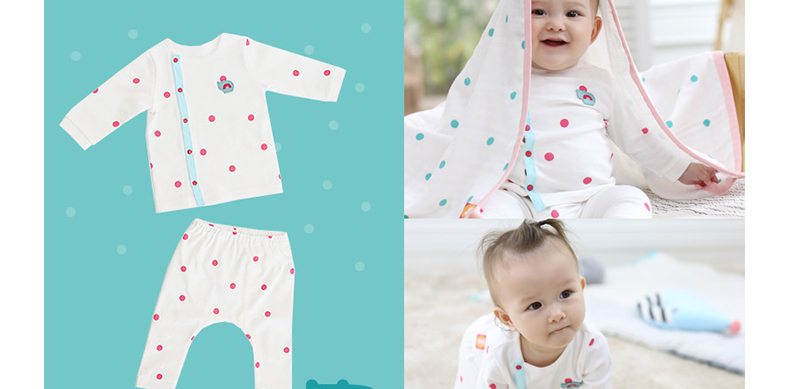 韩国原产philli imps精梳棉婴幼儿内衣宝宝开衫宝宝长裤 绿色 XS