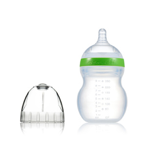 韩国原产Mamachi 宽口径全硅胶奶瓶260ml绿色简装3-6个月