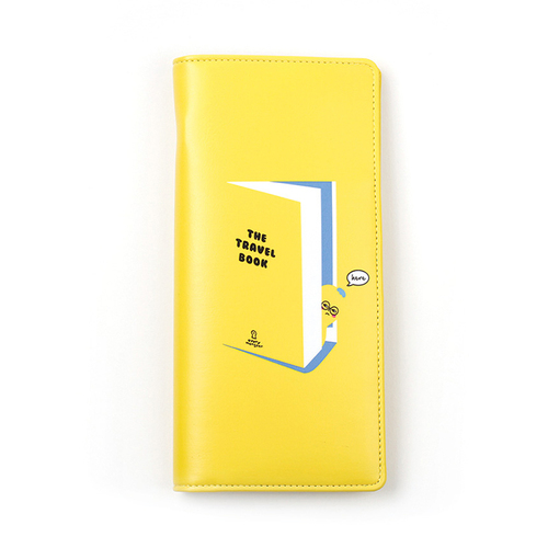 韩国原产LUCALAB长方形卡通护照夹收纳夹皮夹 黄色