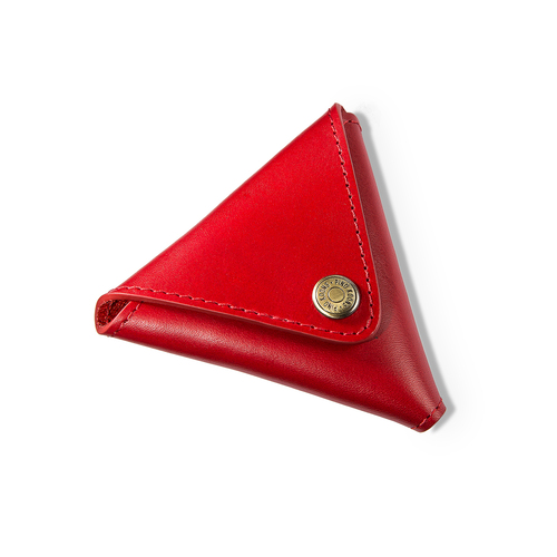 韩国原产Jacomola三角形零钱包女士钱包牛皮钱包 红色
