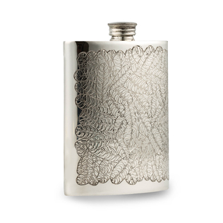 英国原产WENTWORTH PEWTER锡制酒壶便携酒壶虎形叶纹路