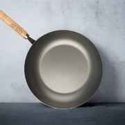 日本原产YOSHIKAWA  COOK-PAL炼高纯铁煎锅木柄无涂层28cm