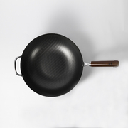 日本原产YOSHIKAWA乡技燕三条木柄炒锅33cm