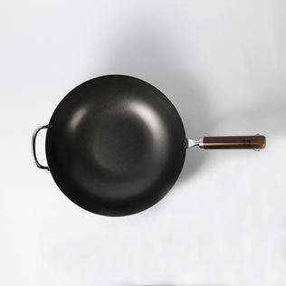 日本原产YOSHIKAWA乡技燕三条木柄炒锅33cm