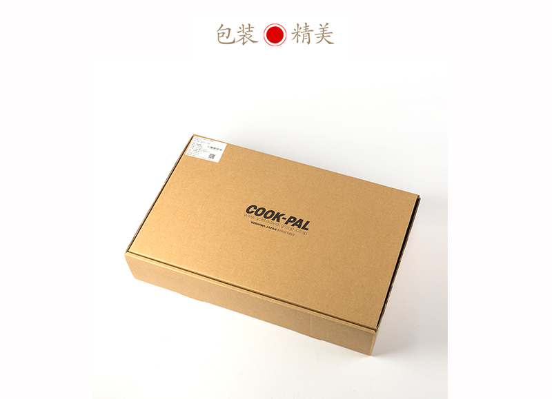 日本原产YOSHIKAWA  COOK-PAL炼煎锅木柄无涂层26cm 燃气电磁炉用