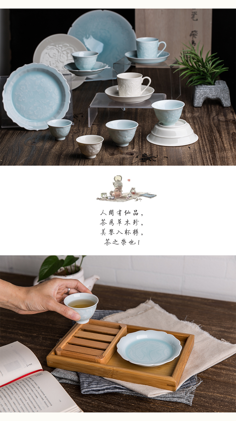 日本原产kaizan快山窯美浓烧陶瓷茶水杯快山窑手作酒杯 青 S