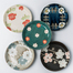 日本原产AITO Nordic Flower美浓烧陶瓷盘点心碟5件套装 彩色