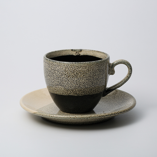 日本原产AITOGlaze works美浓烧陶瓷杯碟套装 珊瑚灰