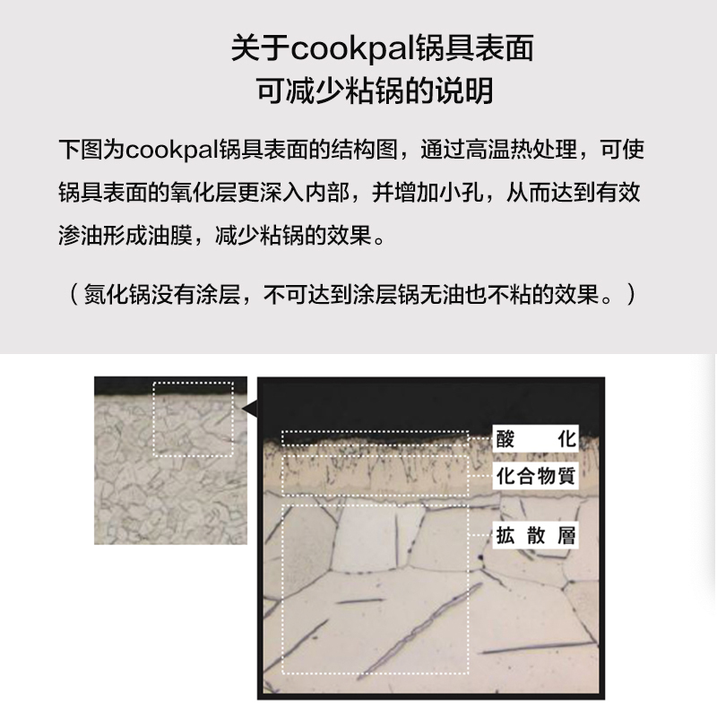 日本原产YOSHIKAWA  COOK-PAL炼煎锅木柄无涂层26cm 燃气电磁炉用