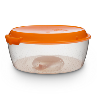 意大利原产Cosmoplast手提蛋糕盒保鲜盒带锁口超厚实28cm