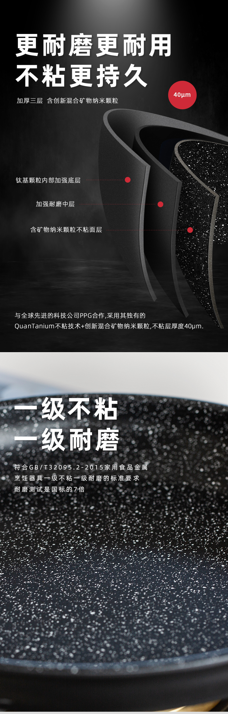 意大利原产PENTOLPRESS格兰尼特系列平底煎锅24cm（燃气款） 黑色