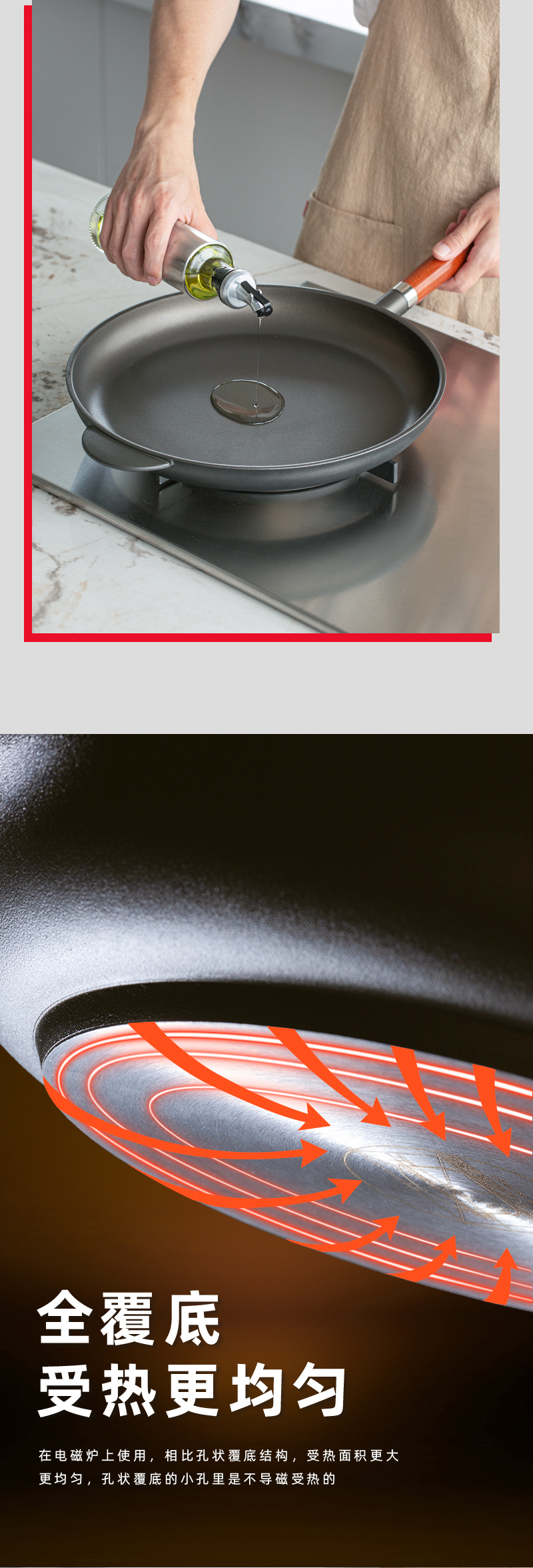 意大利原产PENTOLPRESS朱利安系列平底煎锅24cm（燃气款） 棕色