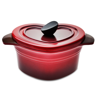 韩国Queen-Art陶瓷涂层耐刮不粘心形炖锅23cm（燃气）