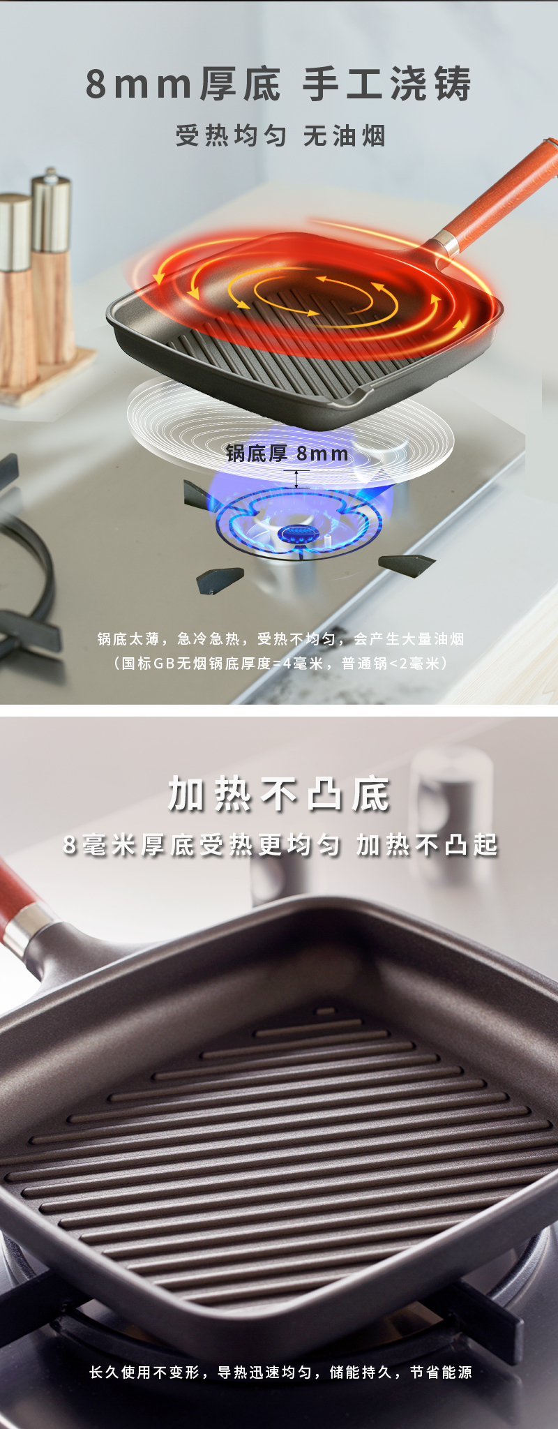 意大利原产PENTOLPRESS朱利安系列牛排煎锅（燃气款） 棕色