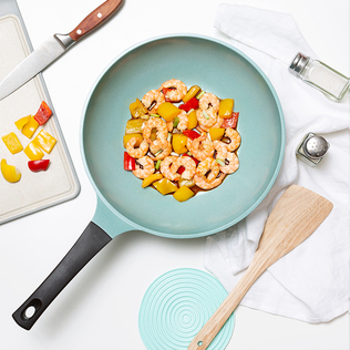 韩国Queen-Art Jade-ceramic陶瓷涂层不粘炒锅30cm（燃气）