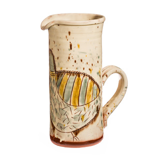 法国原产Barbotine陶制牛奶壶茶酒水壶带把圆罐