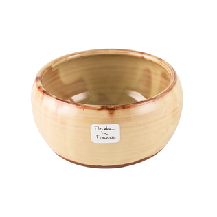 法国原产Barbotine女孩图案陶制儿童碗圆碗