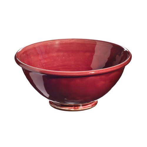 法国原产Barbotine陶制半圆碗饭碗 红色 S
